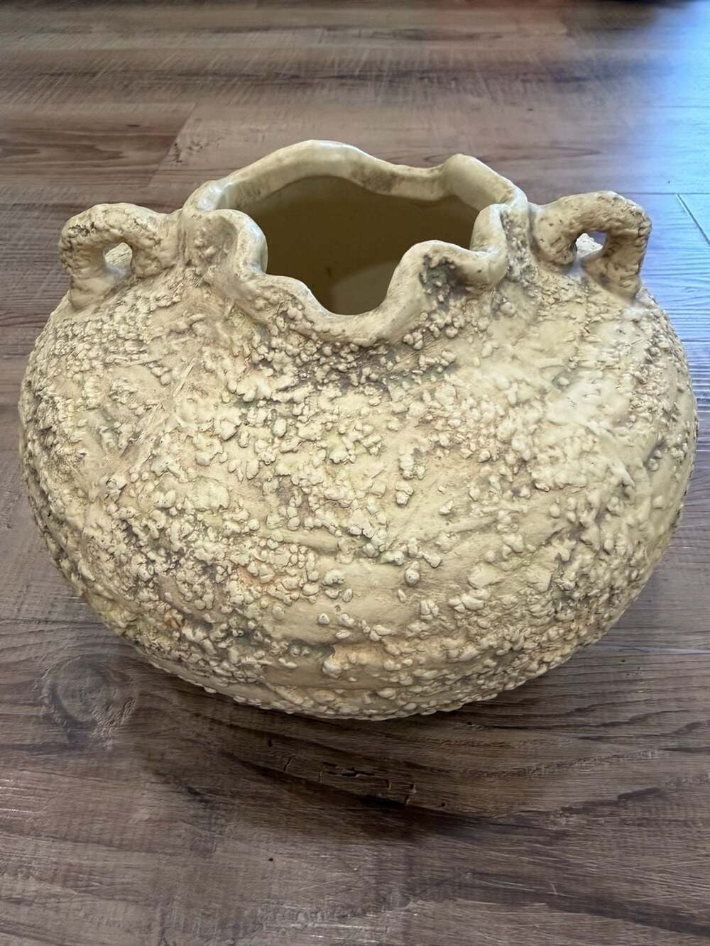 Napco Vintage Textured Barnacle Glaze Ceramic Vase With Handles Modern Style